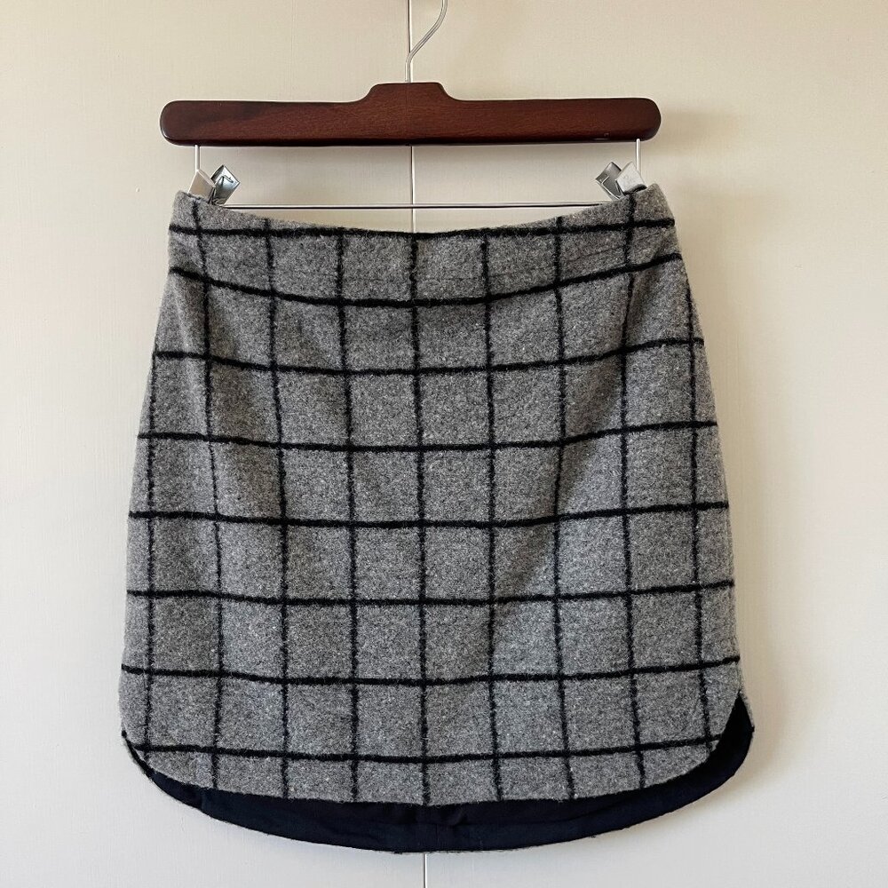 Madewell wool checkered skirt // US 0 (fits US 2 or 4, waist 28")